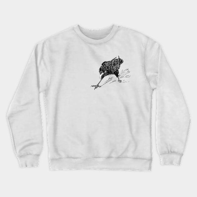 The Running Crow Crewneck Sweatshirt by Crowmander